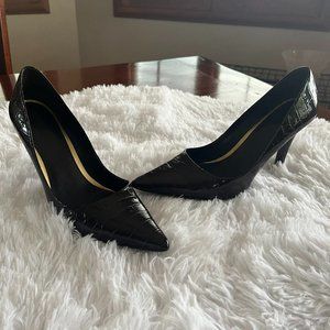 Ralph Lauren chocolate brown crocodile pumps - pointed toe